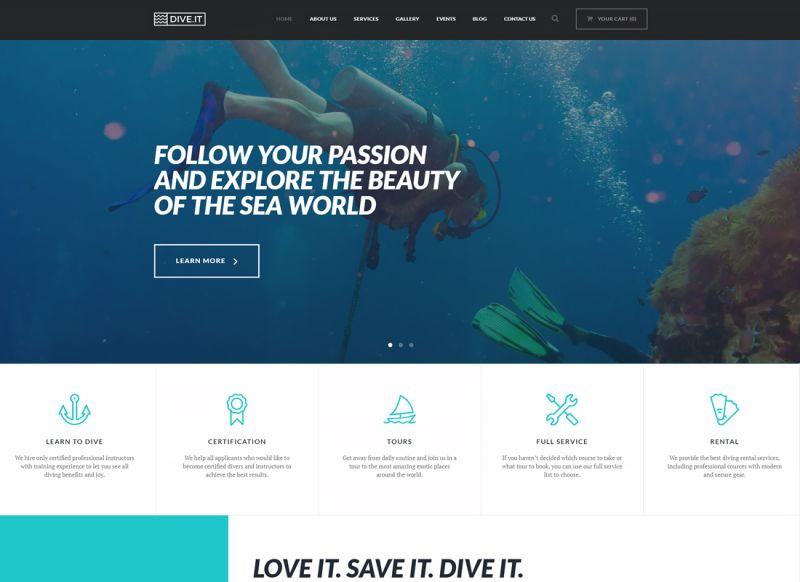DiveIt | Scuba Diving School WordPress Theme