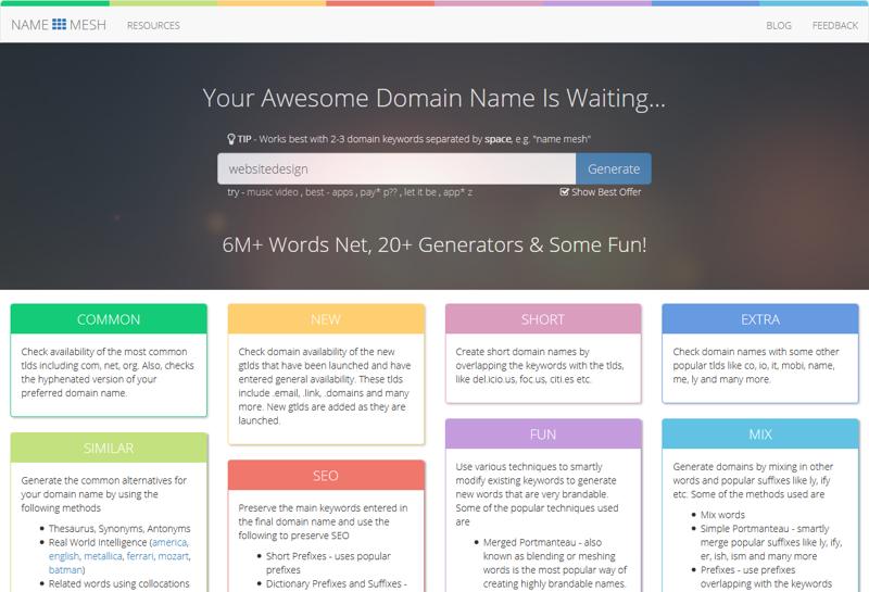 Name Mesh Domain Name Tool