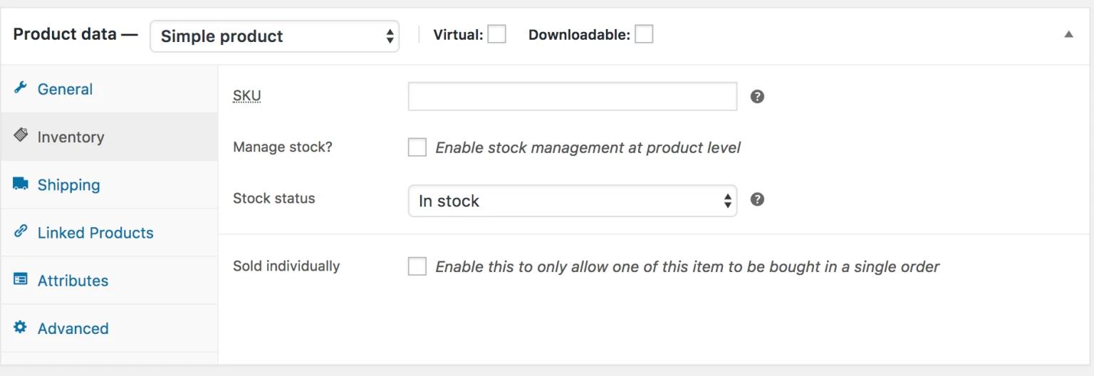 Disable WooCommerce Stock Management