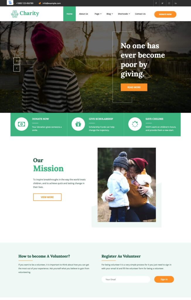 LZ Charity Welfare WordPress Theme