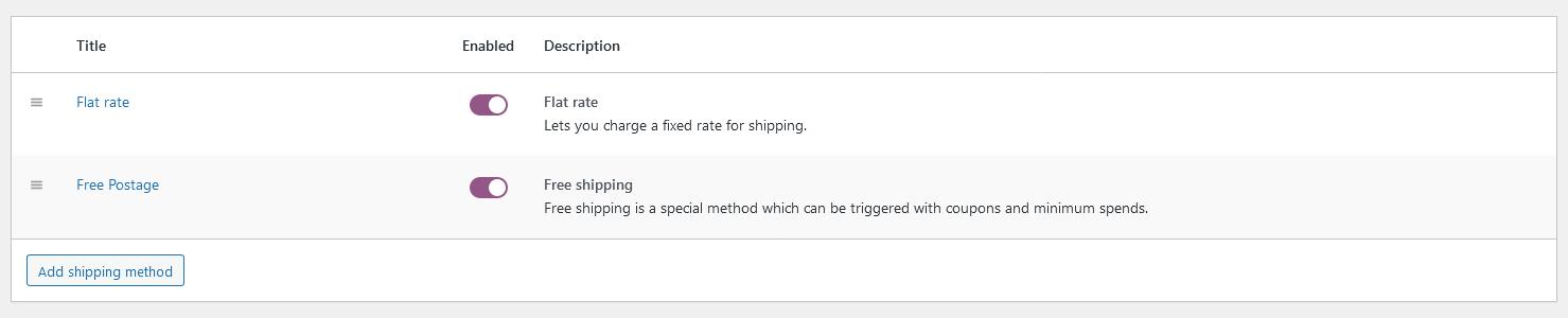 WooCommerce Shipping Options