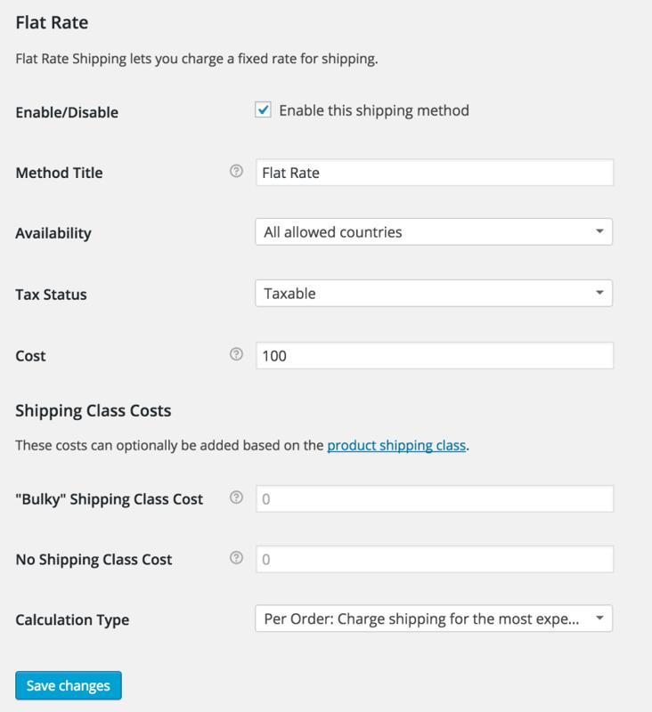 WooCommerce Flat Rate Shipping