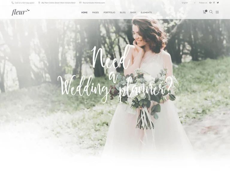 Fleur-WordPress Theme for Wedding Planners.