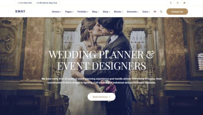 Sway Wedding Planner WordPress theme