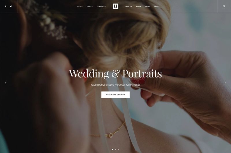 Uncode Wedding Photography WordPress Theme