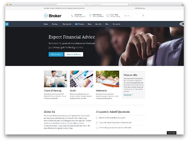 Broker-Service and Insurance WordPress Theme