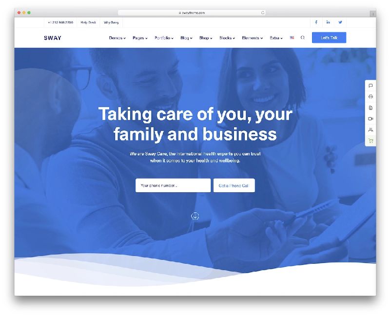 Sway WordPress Theme for Insurance Companies