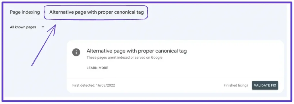 How to find duplicate without user selected canonical in google search console 05