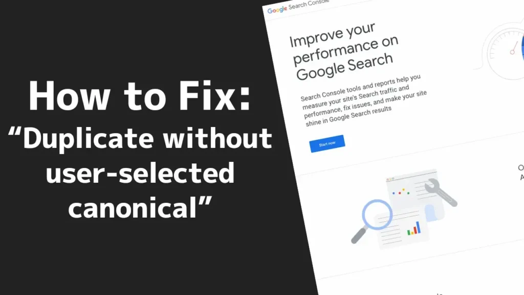 How to fix google search console duplicate without user selected canonical