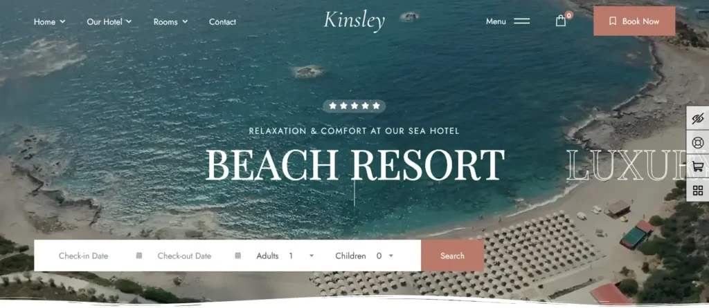 Hotel booking kinsley beach