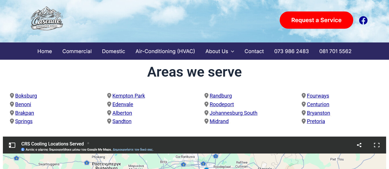 Cascade Refrigeration Service CRSCooling Johannesburg-new website