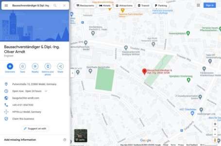 Bausachverstaendiger Oliver Arndt Google My Business Listing bausachvestaendiger arndt gmb listing
