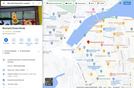 Biomarkt Eckernfoerde Google My Business Listing biomarkt-eckernfoerde-gmb-listing