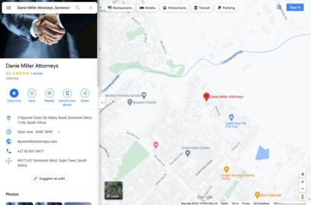 Danie Miller Attorney Google My Business Listing danie-miller-attorneys-capetown-gmb-listing