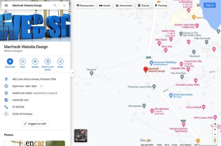 Manfredk Website Design Protaras Google My Business  Listing protaras website design gmb listing