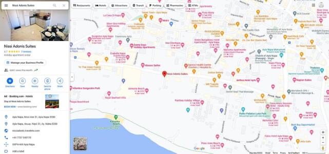 Nissi Adonis Suites Ayia Napa Google My Business Listings Nissi Adonis Suites Ayia Napa